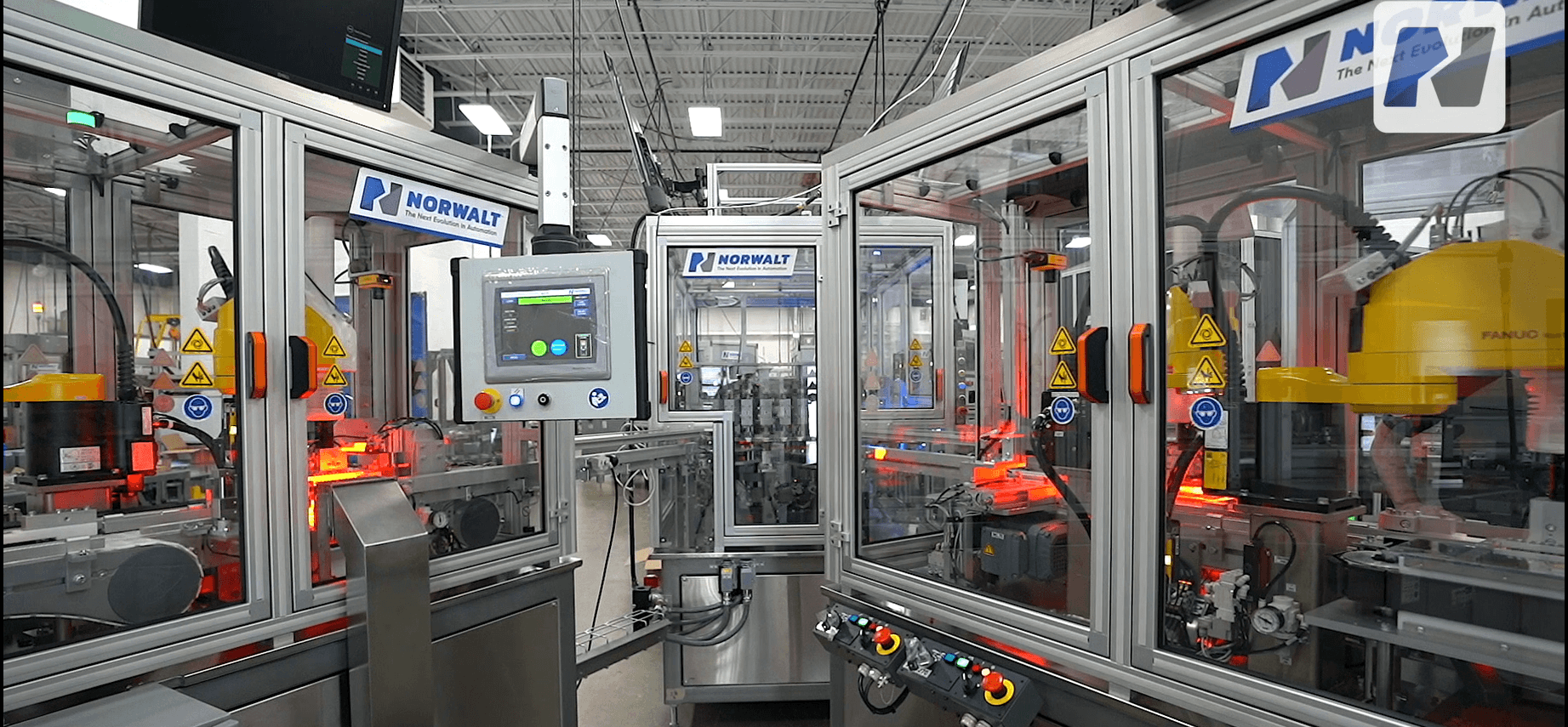 Norwalt automated assembly line showing production-grade machine building capability